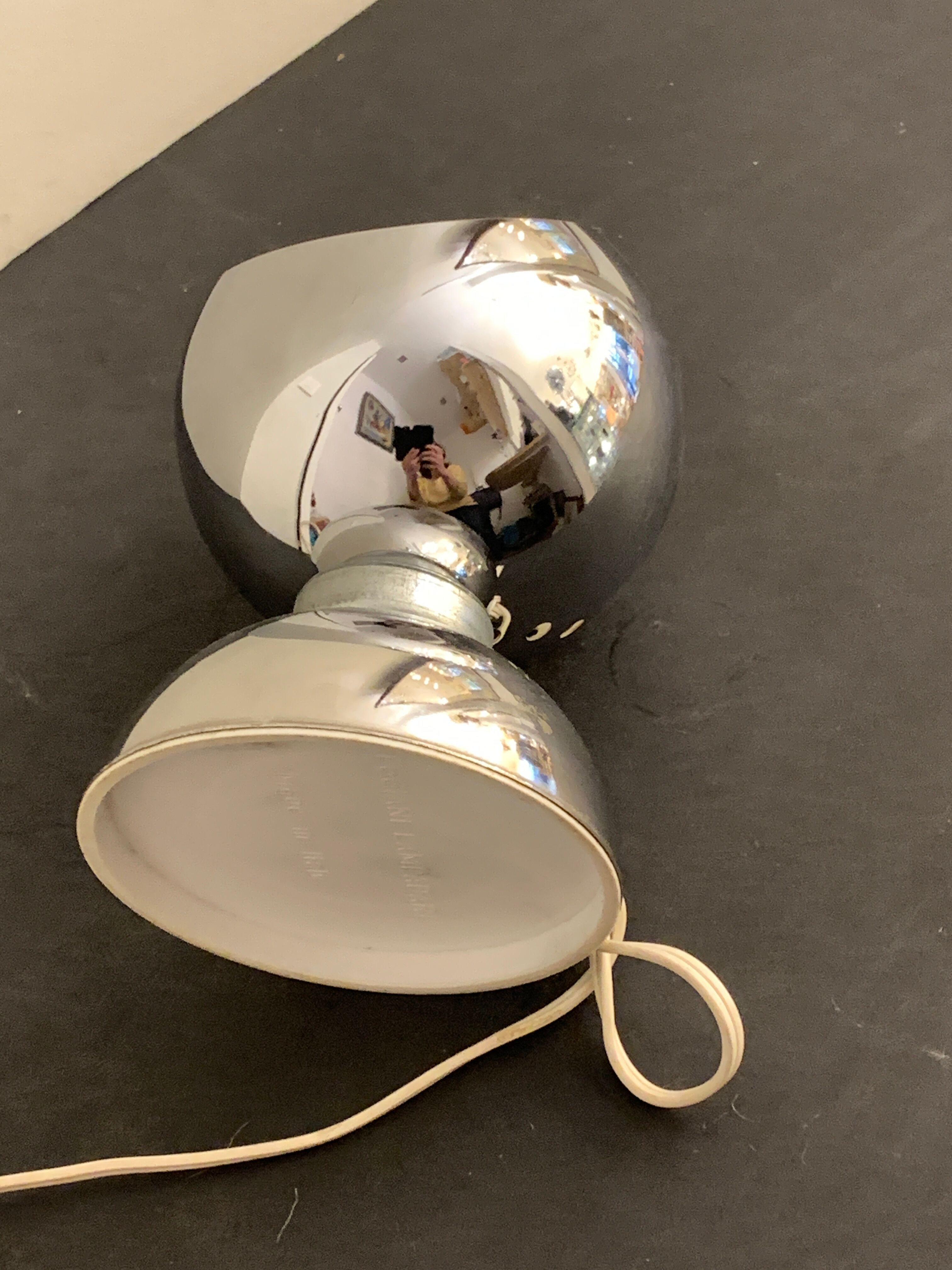 Chrome eyeball lamp, Italian design Goffredo Reggiani, 1970