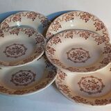 Six antique plates opaque porcelain from GIEN, service "Osborne"