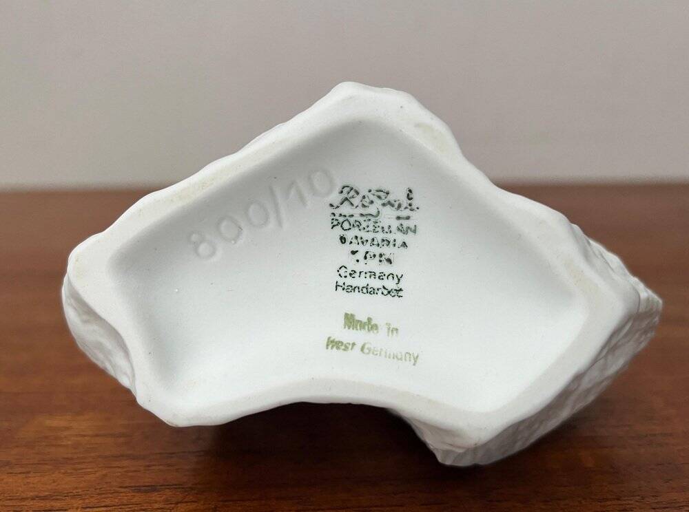 Vintage white porcelain rock vase from KPM Royal Porcelain, 1970s.