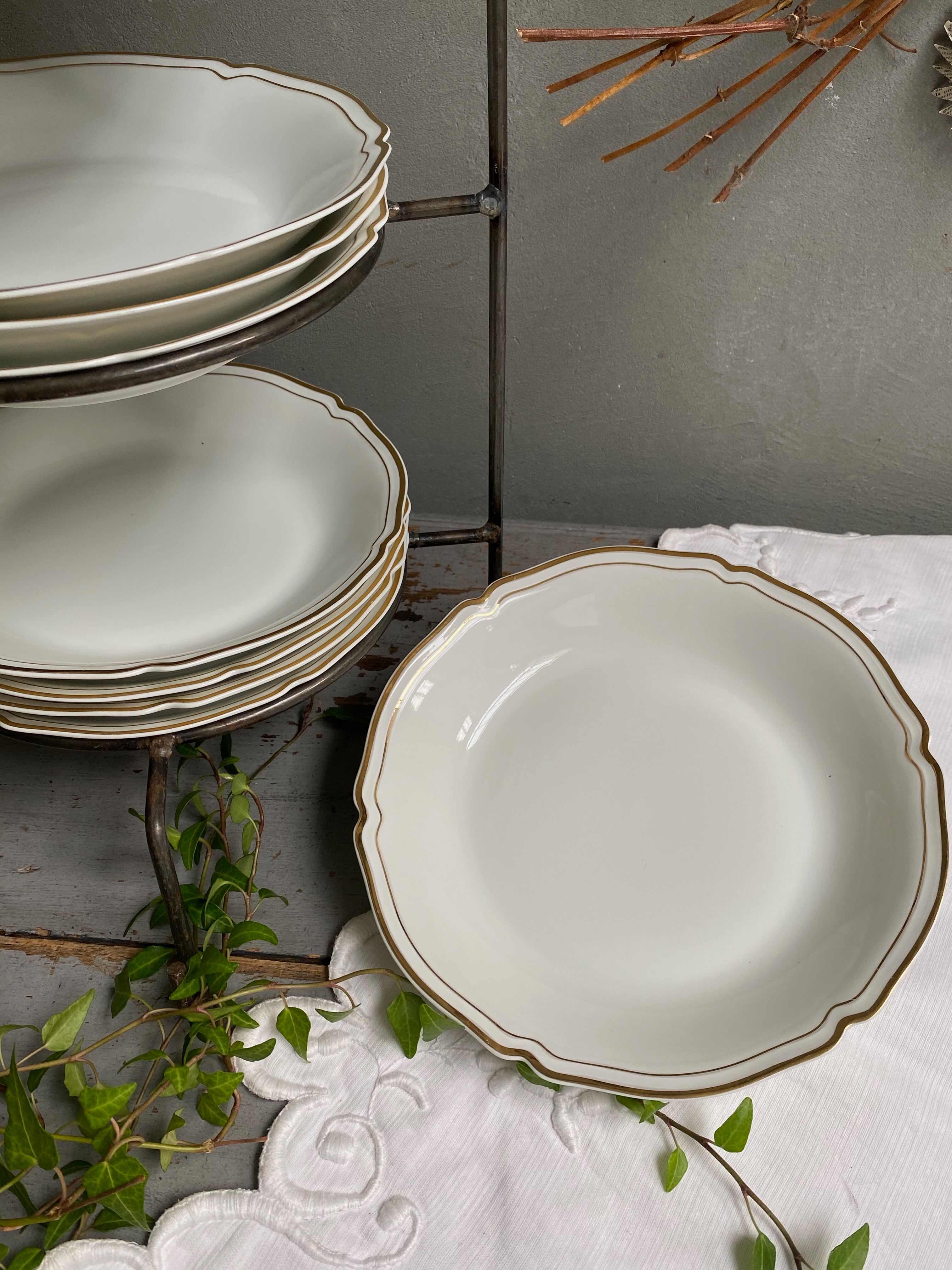 Hollow plates Limoges porcelain