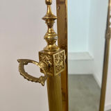 Old free-standing mirror in gilded brass in psychedelic neoclassical style Years 40 France