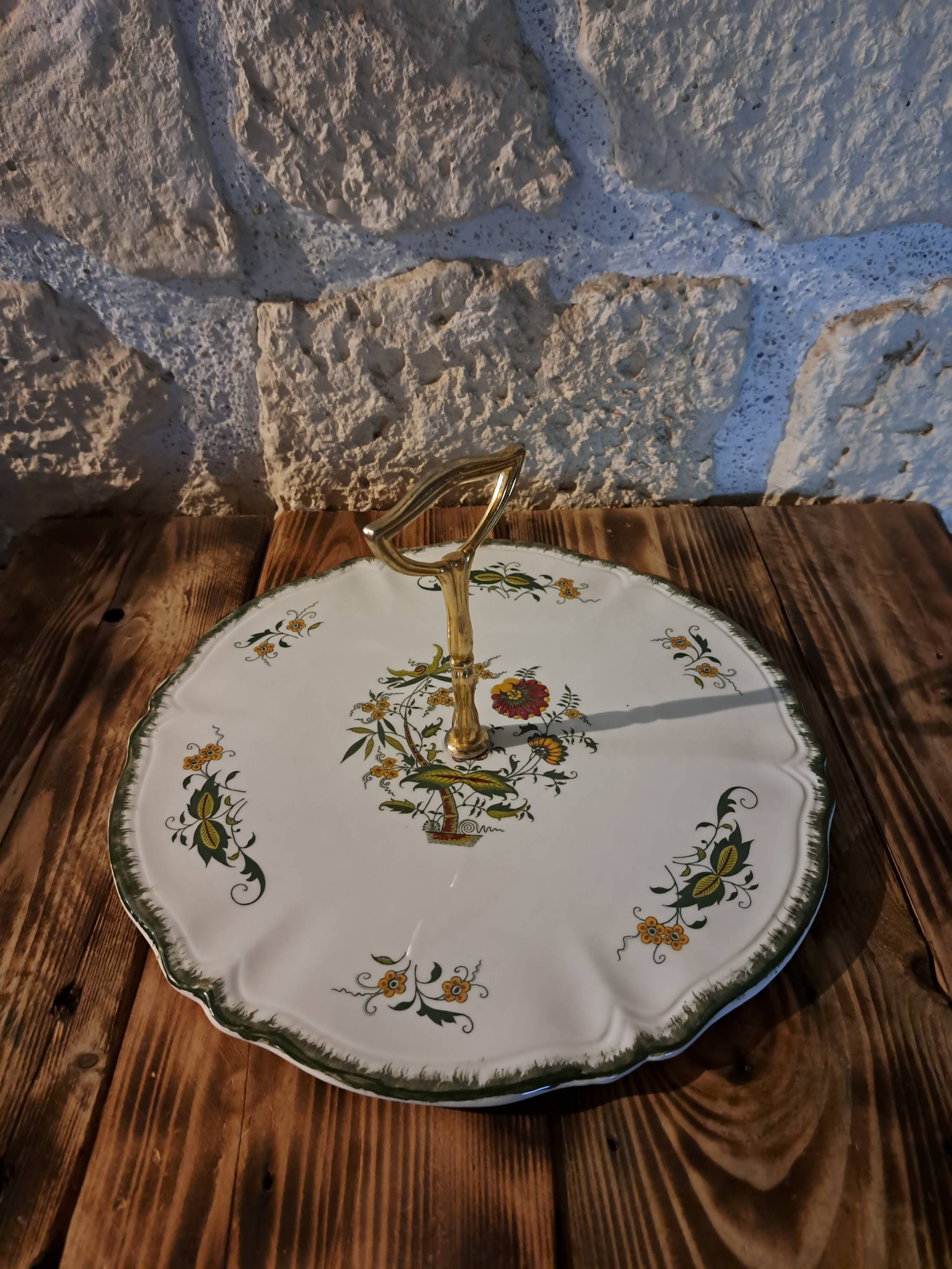 earthenware cheese tray Clarence pattern by Sarreguemines