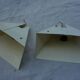 Pair of white lacquered metal wall light vintage 80s