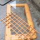 Lattice coffee table in pine and glass, France, 1980