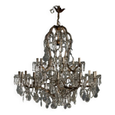 Antique Maria Theresa chandelier with 18 lights in glass, Italy, 19th century.
