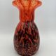 Vase verre moucheté orange et brun, style Clichy