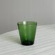 Set of 8 green water glasses, translucent thick glass