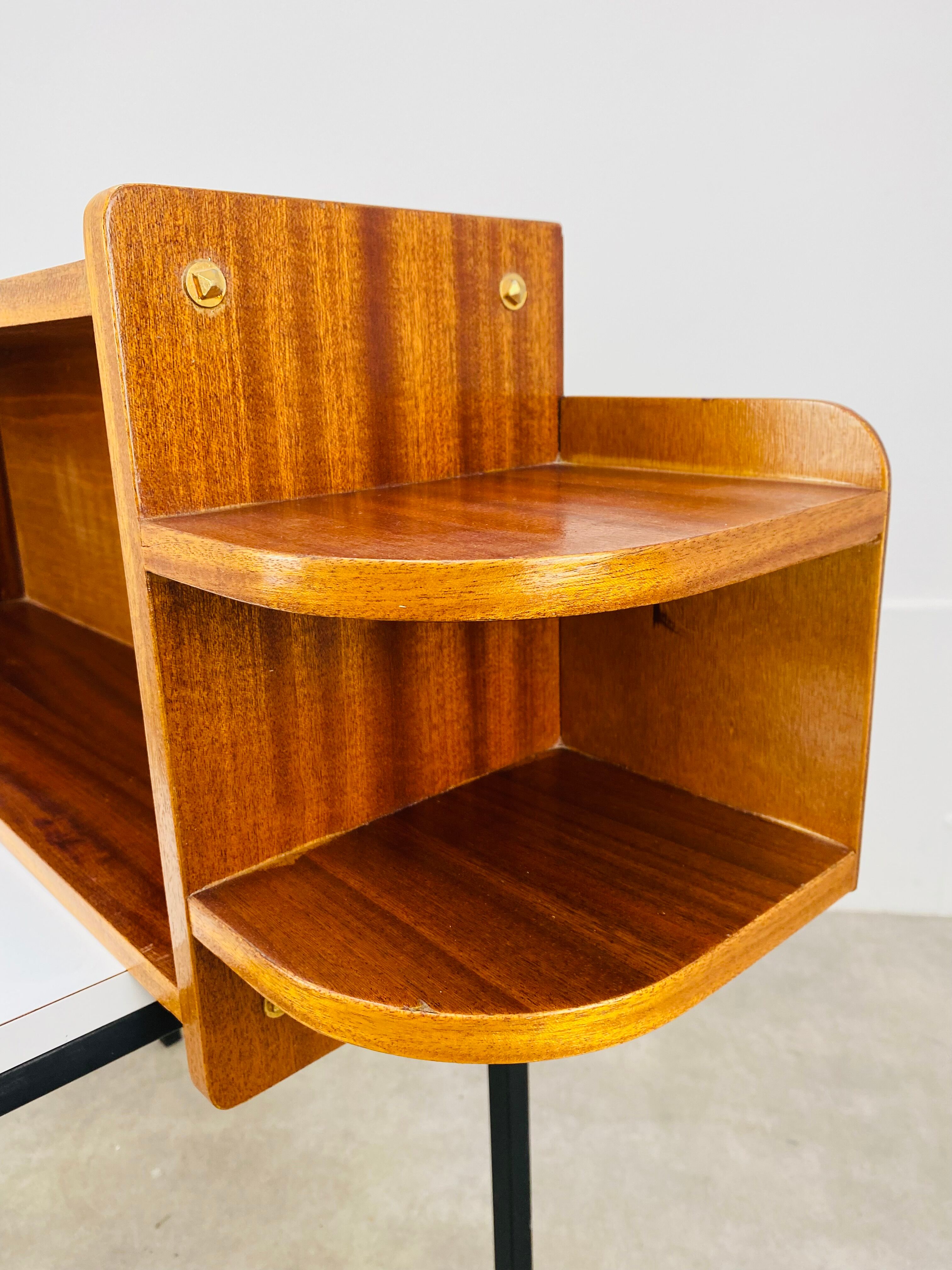 Asymmetrical vintage 50s wall shelf