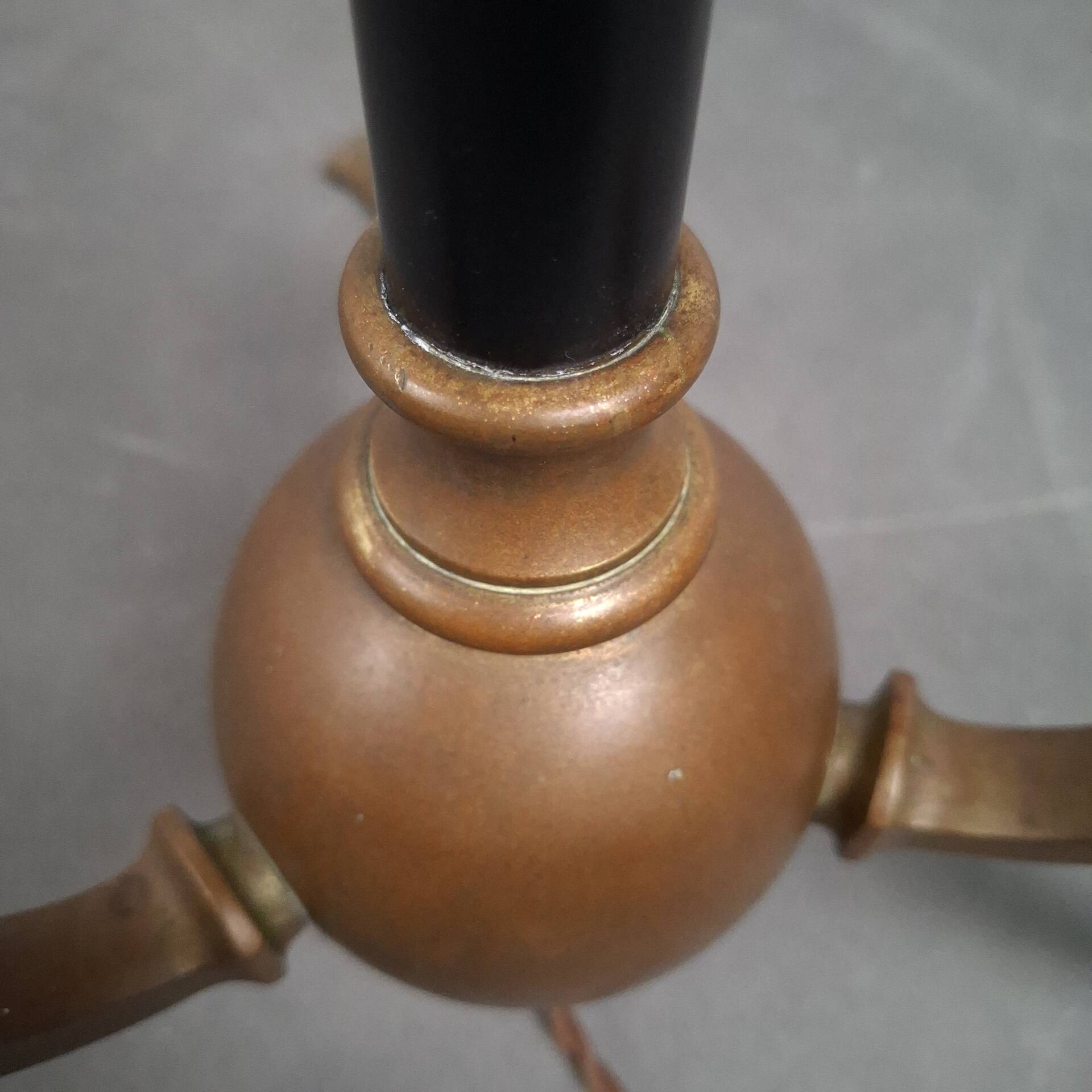 Art and Craft tripod floor lamp in bronze.