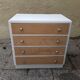 Large chest of drawers vintage wood white year 50