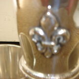 3 silver cups, lily flower