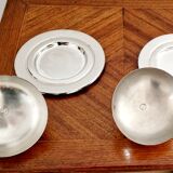 Individual butter dish in silver metal leaf decoration