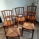 Lot de 5 chaises style faux bambou