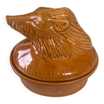 Vintage ceramic terrine boar model