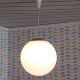 Hanging globe white glass