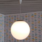 Suspension globe verre blanc