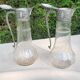 Pair of crystal and pewter jugs