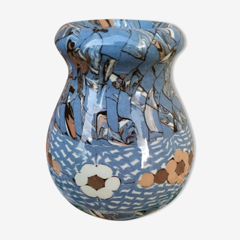 Blue vase of Gerbino de Vallauris