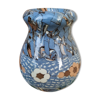 Blue vase of Gerbino de Vallauris