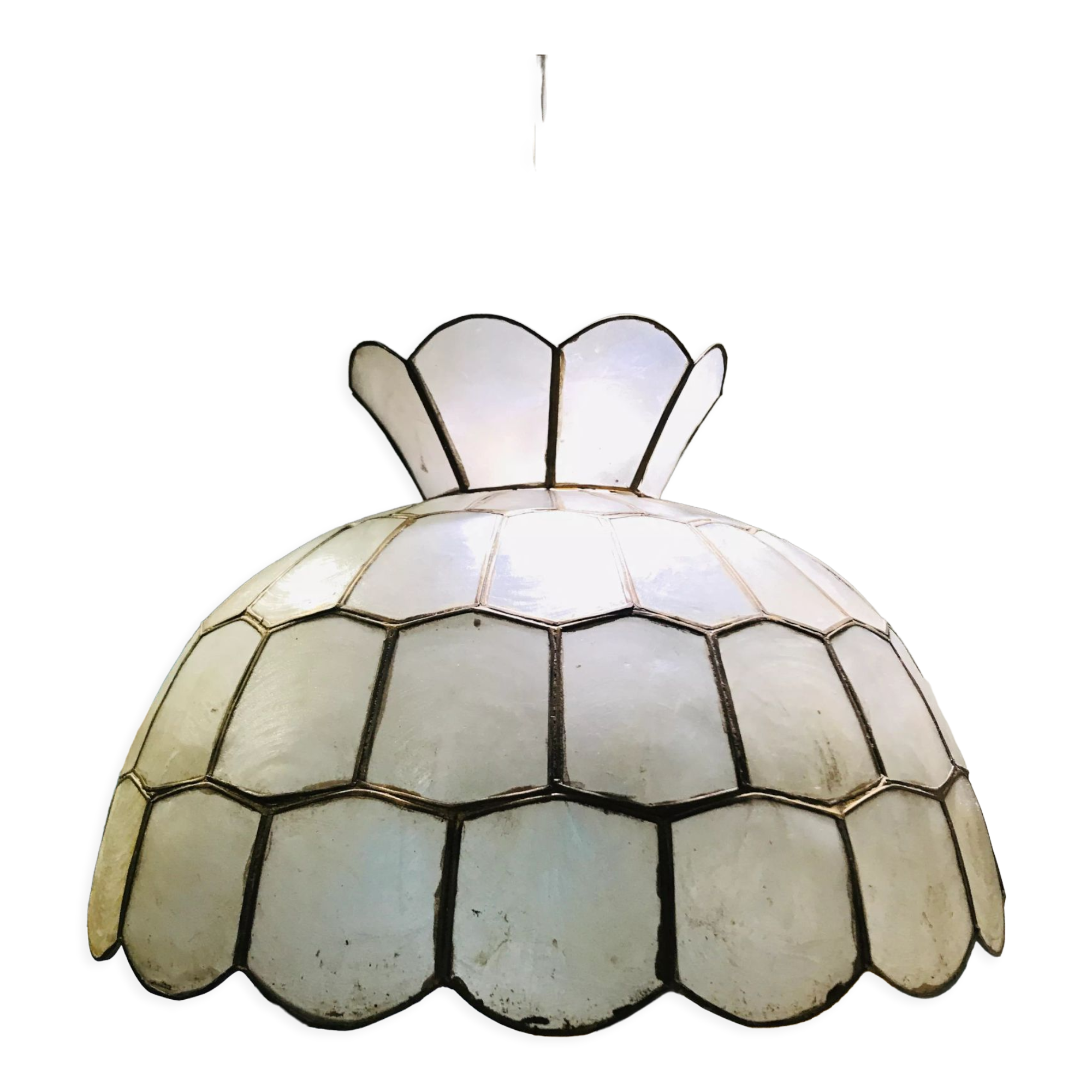 Suspension fleur nacre et laiton