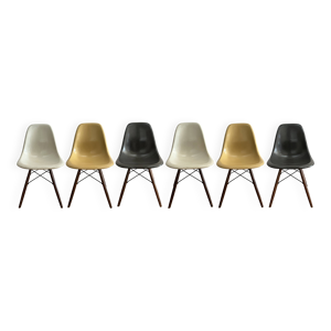 Lot de 6 chaises Eames DSW originales