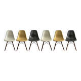 Set of 6 original Eames DSW chairs by Herman Miller