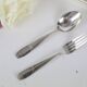 Silver metal cutlery set, vintage