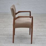 1960s, Danish chair, solid teak wood, furniture velour.