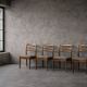 Vintage Mid-Century Danish Modern Elegant Teak & Grey Fabric Chairs, 1960s