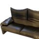 High-end black leather sofa Maralunga by Vico Magistretti for Cassina