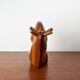 Large Danish carved wooden snail sculpture from the mid-century, 1960s.