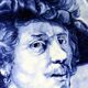 Boch Belgium ceramic wall plate depicting the painter Rembrandt