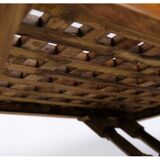 Table basse en bois foncé avec plateau en verre des années 1960