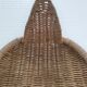 Zoomorphic basket bird, wicker braided vintage