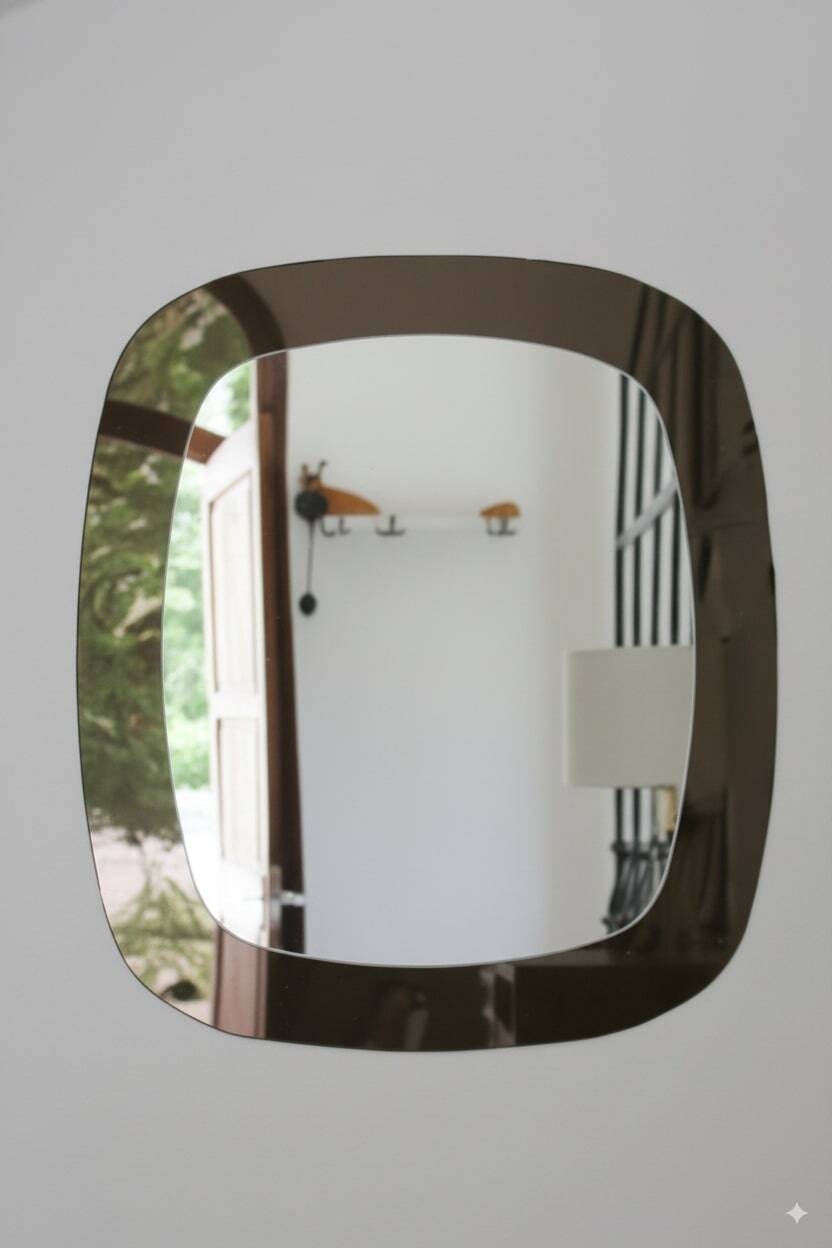 Vintage smoked mirror, 1970s