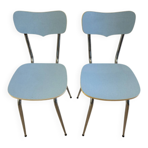 Paire de chaises vintage - bleu ciel