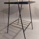 Bedside table black metal and gilded brass 1960.