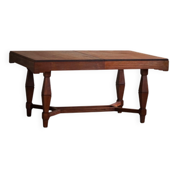 Art Deco dining table in teak, with butterfly leaf, Danish cabinetmaker, 1940s.