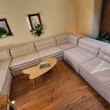 Mah Jong sofa by Roche Bobois in beige by Hans Hopfer, set of 7 modules.