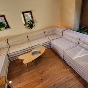 Mah Jong sofa by Roche Bobois in beige by Hans Hopfer, set of 7 modules.