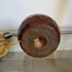 70's wooden ball lamp stands