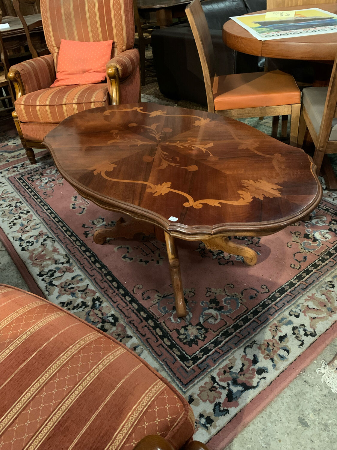 Inlaid violin coffee table