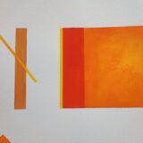 Orange minimalist geometric paint
