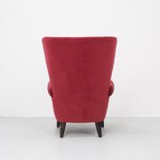 Artifort velvet red lounge chair by Theo Ruth, 1950's