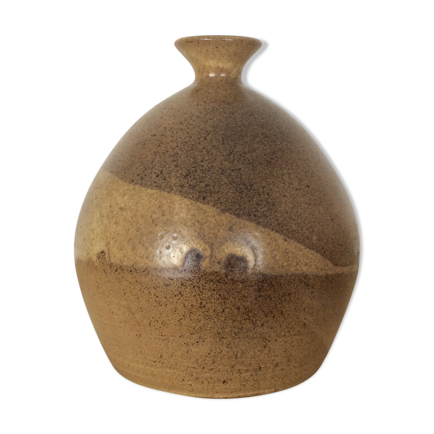 Ceramic ball vase 18 cm brown/beige