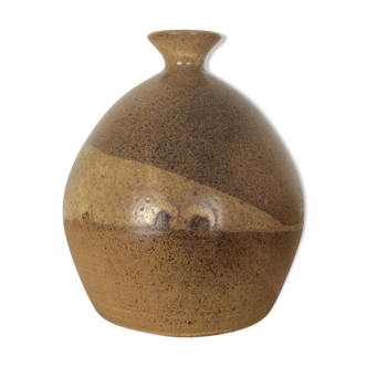 Ceramic ball vase 18 cm brown/beige