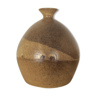 Vase boule céramique marron/beige