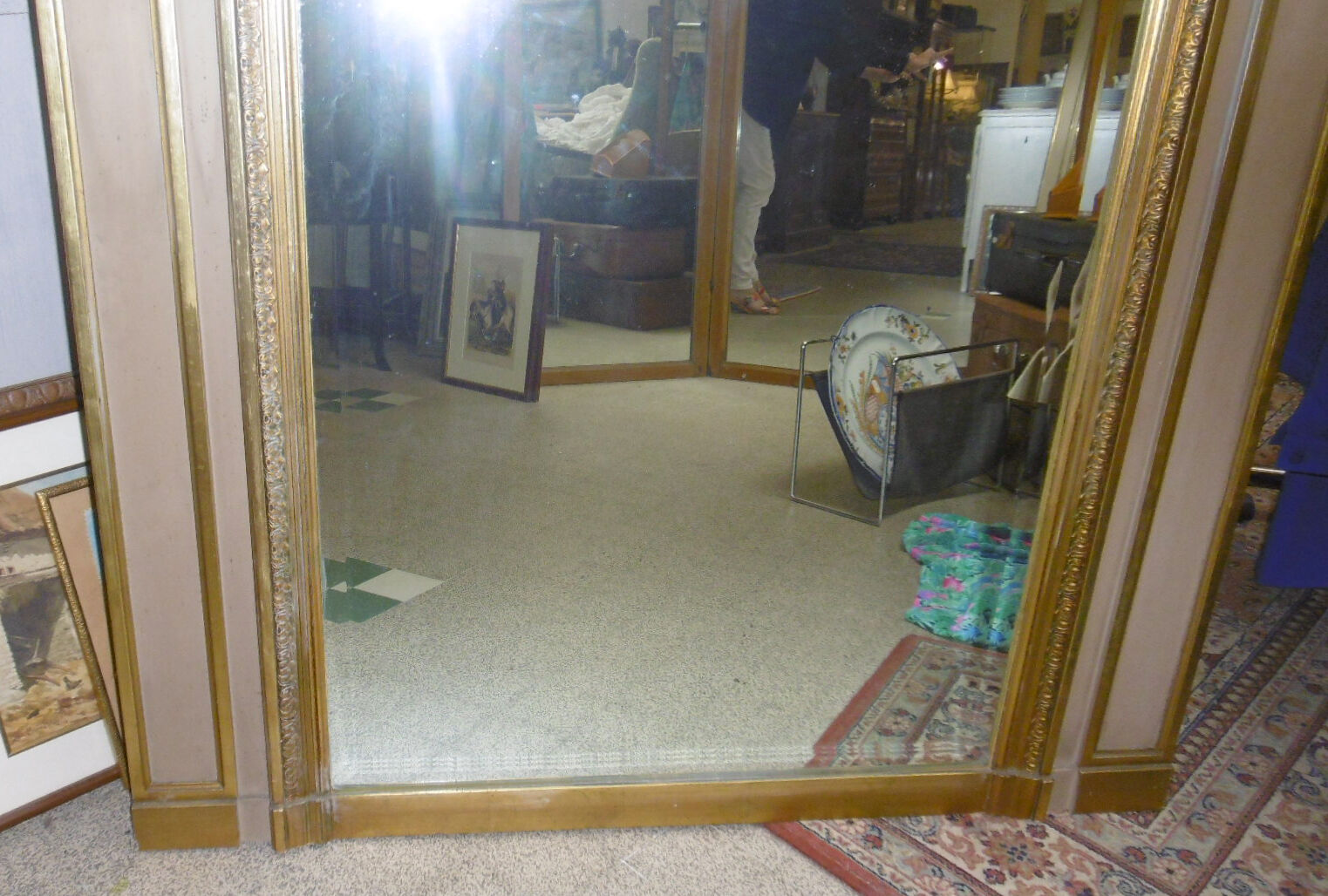 Fireplace mirror Louis XVI style trumeau 103x149cm