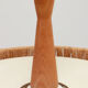 Vintage Temde Hanging Lamp with Teak and Raffia 1960s Germany.