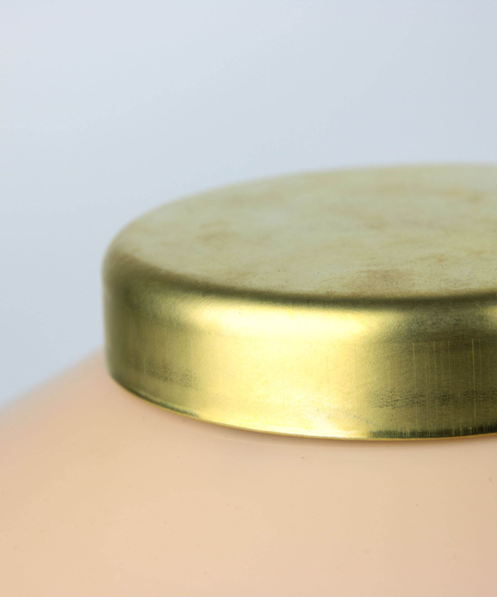 Midcentury glass & brass table lamp